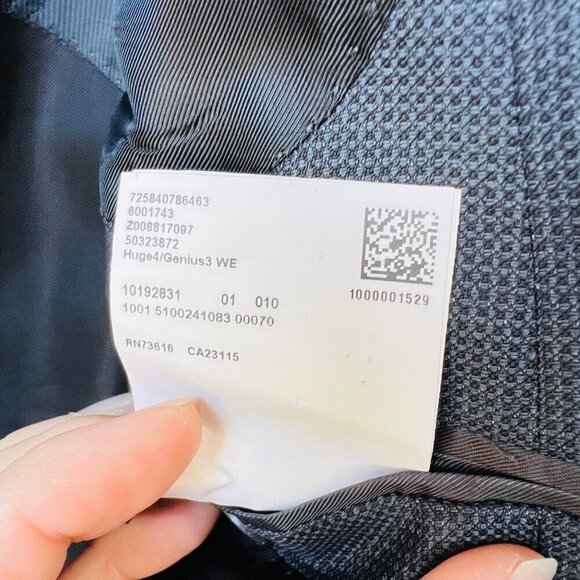 Boss Hugo Boss Huge4/Genius3 Wool slim sport coat, textured gray, Size 40R - Picture 11 of 16